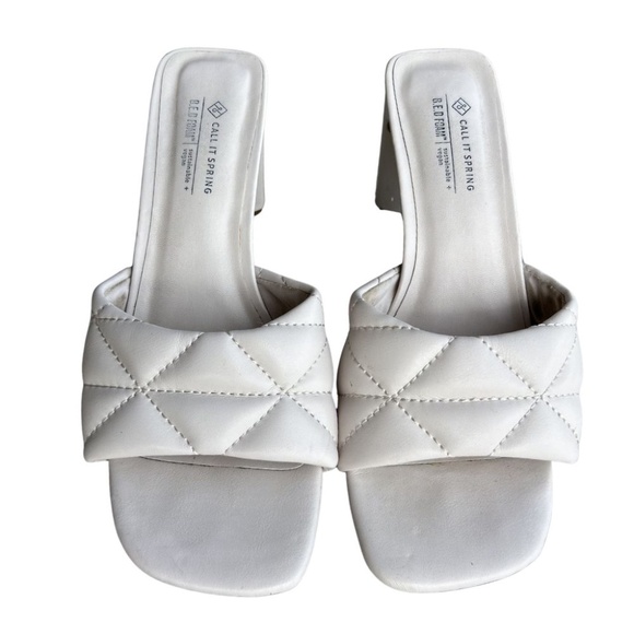 Kyraa Quilted Strap Heeled Sandals - White - Size 6.5 - Picture 1 of 4